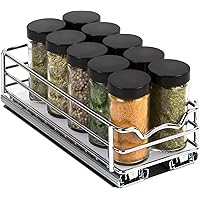 Spice Rack Organizer for Cabinet –Pull Out Spice Rack Heavy Duty Chrome 4-3/8"Wx 10-3/8"D x 2-1/8 H Slide Out for Upper…
