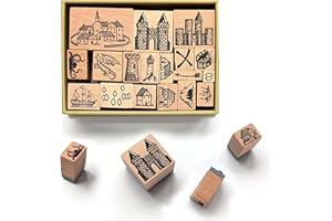 Lord Of Maps Fantasy Map-Making Stamp Kit Expansion - 18-Piece Rubber Stamp Set for TTRPG, World Building, Battle Maps, Journaling, Arts & Crafts - Castles, Villages, Towers