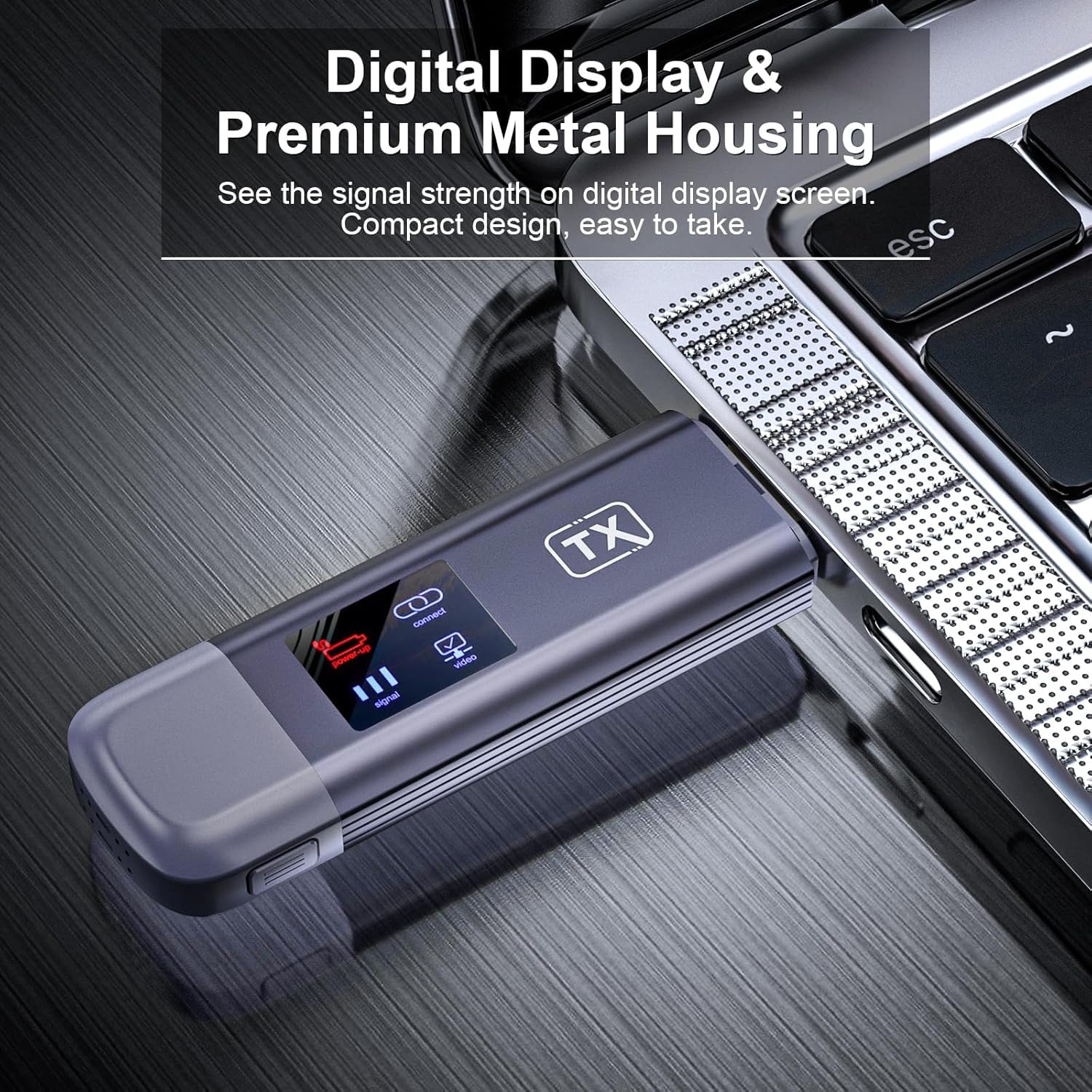 Wireless HDMI Transmitter and Receiver, Plug and Play 2025 Upgraded LED Display, 4K Decode & 1080P Output,Portable 2.4G/5G Wireless HDMI Extender,Compatible with PC/Laptop/Camera/HDTV/Projector