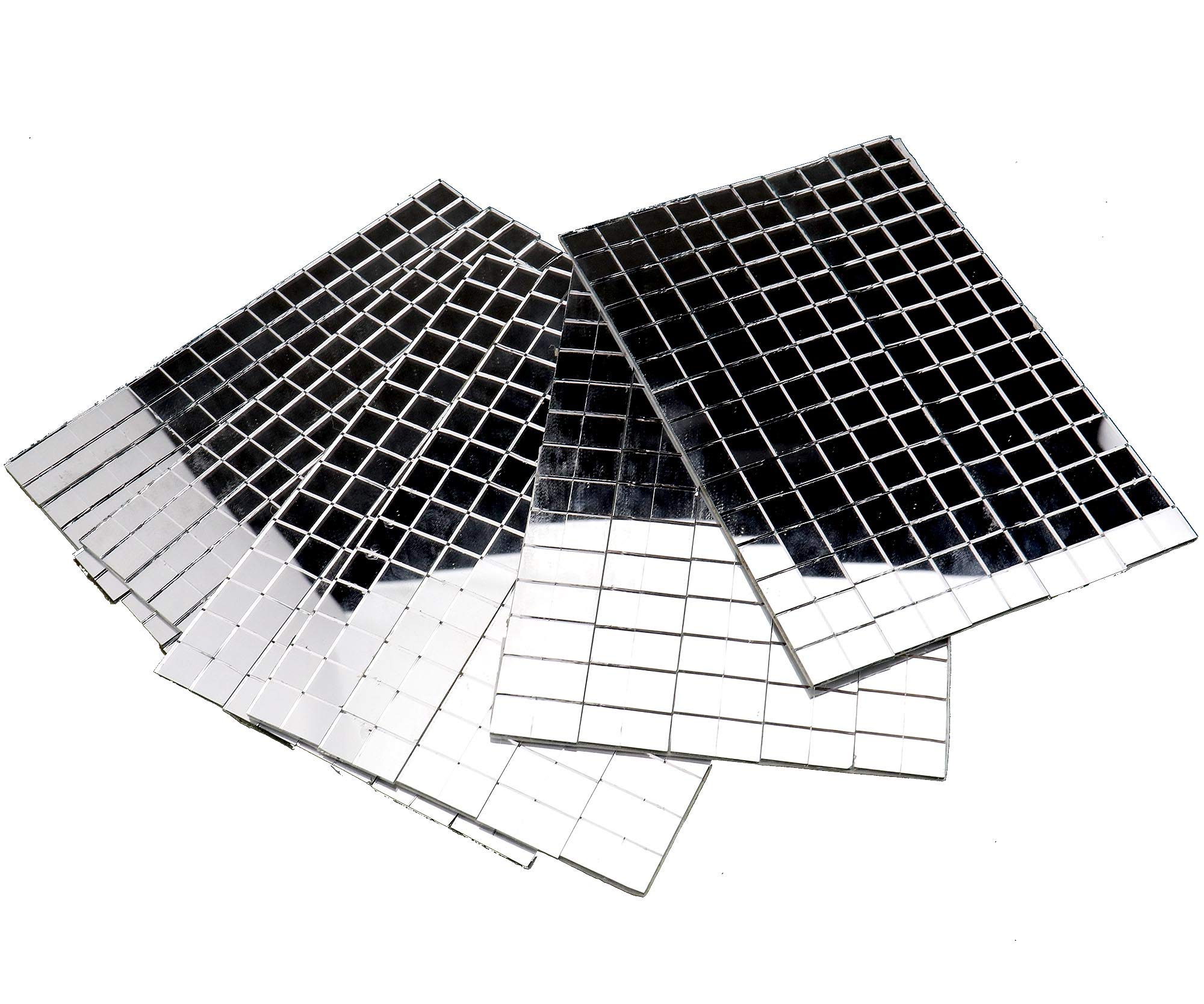 5 Sheets x 150pcs Tiny Silver Mirror Mosaic Tiles DIY Xmas Decoration 10 x 10mm