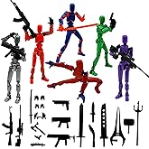 (Assembly Completed) 6 Packs Dummy13 Action Figure Set, 3D Printed ActionFigure Toy Gifts for Kids, Dummy 13,Robot 13 Action Figure Full Body Mechanical Doll Christmas Birthday Gift for Boys Girls