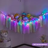 MHJY Toy Hammock Storage Net with LED Light Large Wall Hanging Organizer view 7