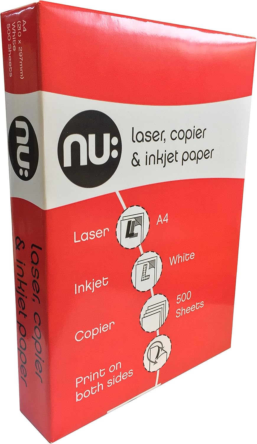 nu: A4 Multi-Purpose Printer Paper, White, 500 Sheets, Smooth Surface, Suitable for Inkjet Laser & Copier Use - Image 3