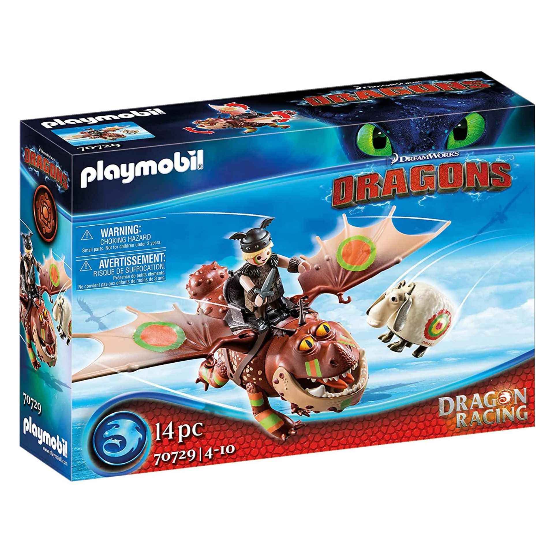 Playmobil 70729 DreamWorks - How to Train your Dragon: Dragon Racing Fishlegs and Meatlug, Fun Imaginative Role-Play, PlaySets Suitable for Children Ages 4+