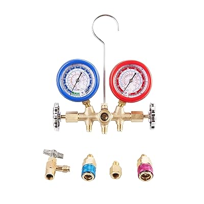 R22 R134a Set Calibri Collettore Prova Di Refrigerazione HVAC AC Con - Foto 8