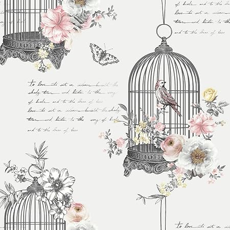 Arthouse Diamant Cage à Oiseaux Neutre Papier Peint