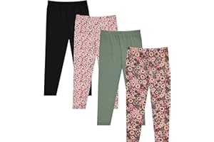 BTween Kids Girls Fall Fashion Stretch Leggings Comfortable Bottoms Set 4 Pack Bundle