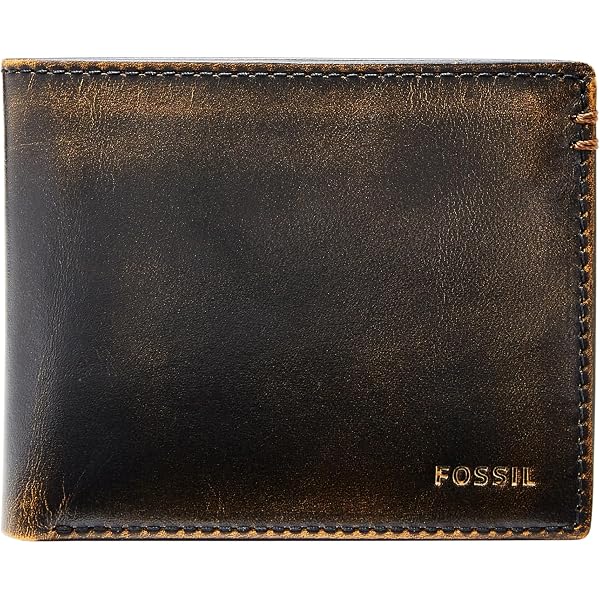 Portefeuille Homme Fossil Ryan Passcase En Cuir De Vache Noir - Neuf Avec étiquettes - Protection RFID