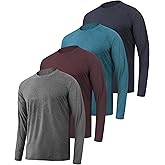 JumGear-Life 4 Pack Mens Long Sleeve Tee Shirts UPF 50+ Rash Guard Quick Dry Workout Gym Fishing Athletic Tshirt