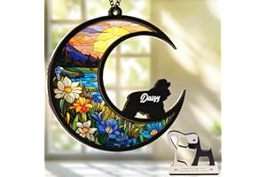 VINATIMES 6'' Cocker Spaniel Dog Memorial Suncatcher Personalized Name Dog Breed Pet Ornament Window Car Hanging Sympathy Gift for Loss of Pet Passed Away Remembrance Gift for Dog Lovers SCD-B11-6-29