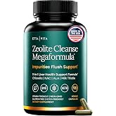 Zeolite Binder Detox with Clinoptilolite, Chlorella, Cilantro &amp; NAC, 90ct | Milk Thistle, L-Glutathione, Alpha Lipoic Acid, Spirulina, Shilajit &amp; Noni, Vegan Formula, 90 Capsules