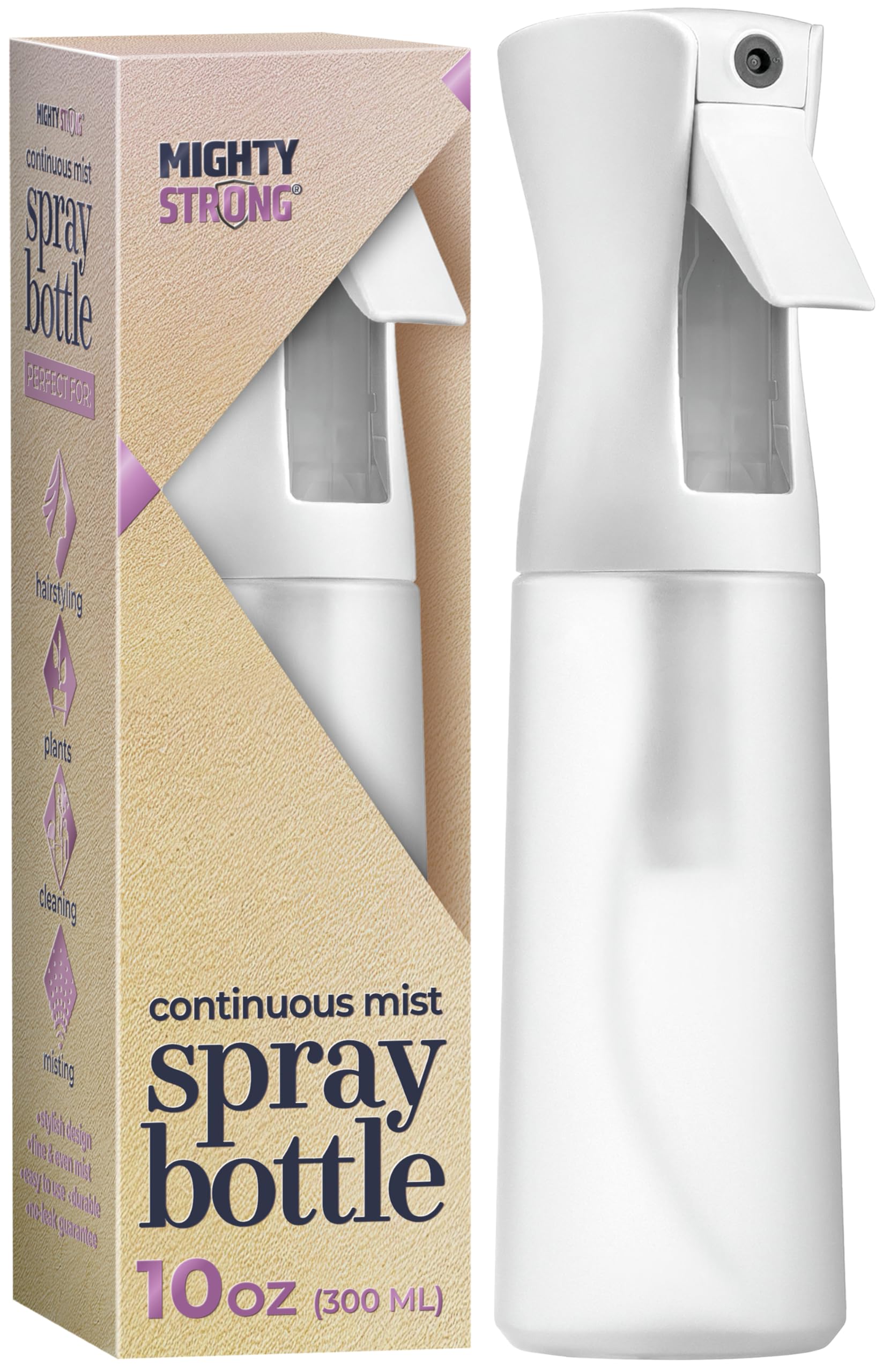 Photo 1 of 10 OZ Continuous Spray Bottles - Ultra Fine Mist Sprayer | Water Spray Bottle For Hair Stuff, Mister Spray Bottle For Plants Mister | Hair Spray Bottles For Hairstyling, Cleaning, Salons