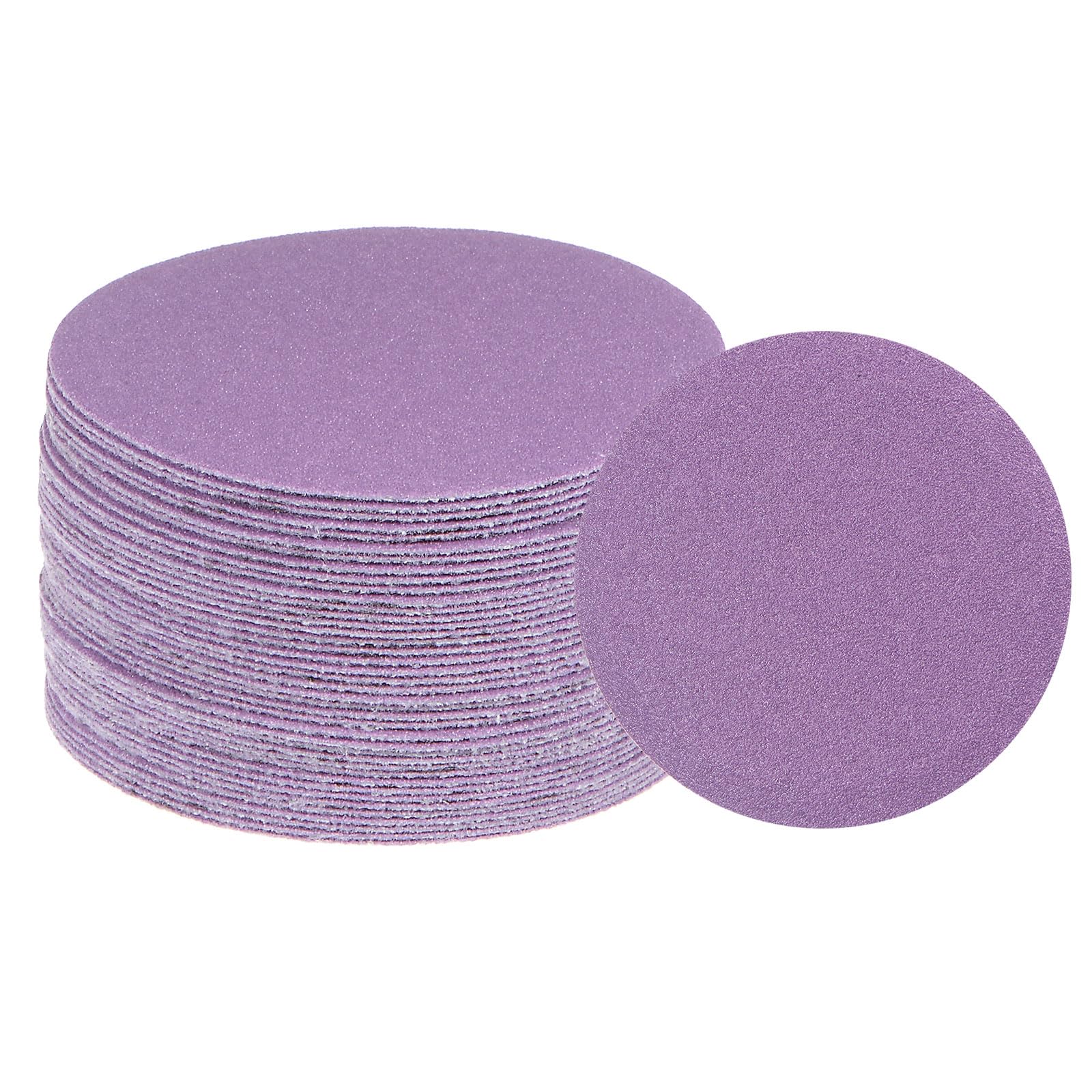 uxcell 40pcs 120 Grit Purple Sanding Discs 3 Inch Hook and Loop Aluminum Oxide Orbital Sanding Pads Paper Wet Dry Polish for Metal Woodworking Drywall