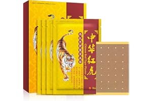 Tiger Patches, 32 Counts Chinese Red Tiger Back Heat Patches, Ultra Strength Traditional Herbal Plaster for Muscle Joint of K