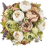 Mkono Peonies Artificial Flowers, 13 Stems Faux Peonies Real Touch 2 Pack | Look Real Silk Petals, Bendable Stems, No Wilting, Low Upkeep, Dining Table Centerpieces, Kitchen, Wedding, Party, Home Decor