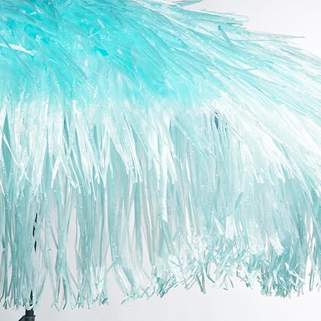 Jan Kurtz Sonnenschirm mit Fransen türkis D 200 cm H 115 cm Hawaii