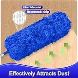 Fogray 2025 Extendable Feather Duster Microfiber Telescopic Pole Dark Blue view 4