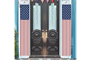 YOYNIIRE 4th of July Independence Day Decorations Memorial Day Decor Indoor and Outdoor Hanging American Flag Banners (2 Pcs)