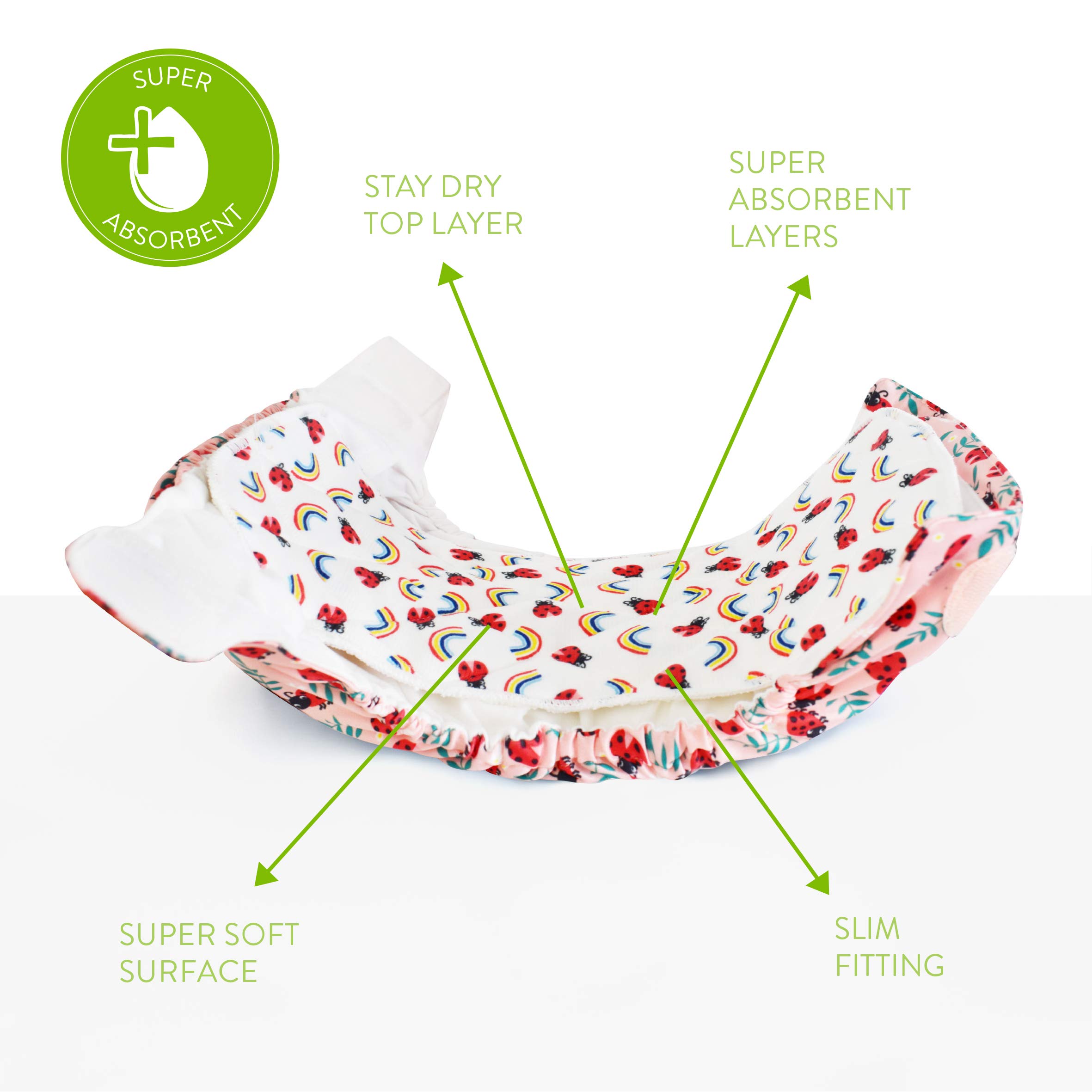 Bambino Mio MB3 SNL Mioboost (Diaper Boosters), 3 Pack, Snail Surprise