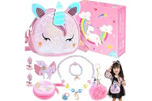 Mepmela Unicorn Purse & Jewelry Set - Unicorn Toys for Girls, Ages 3-8