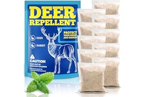 NICOSIS Deer Repellent 10 Pouches, Rabbit Repellent Outdoor for Plants, Natural Deer Deterrent Keep Deer and Rabbit Out of Garden Yard, Powerful Deer Repellent for Backyard Plant Tree Vegetable Flowers