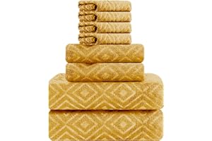 FERDILAN 8 Pack Large Bath Towels Set,2 Oversized Bath Towels(35"x70"), 2 Hand Towels,4 Washcloths Ultra Soft and Absorbent Towels for Bathroom, Quick Dry Towel for Gym Hotel Camp Pool Yellow