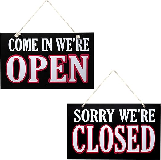 Amazon Com Jennygems Open And Closed Sign For Business Wooden