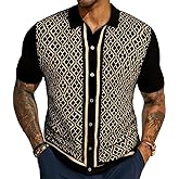 PJ PAUL JONES Men's Polo Shirts 70s Vintage Shirts Contrast Knitted Polo Shirts