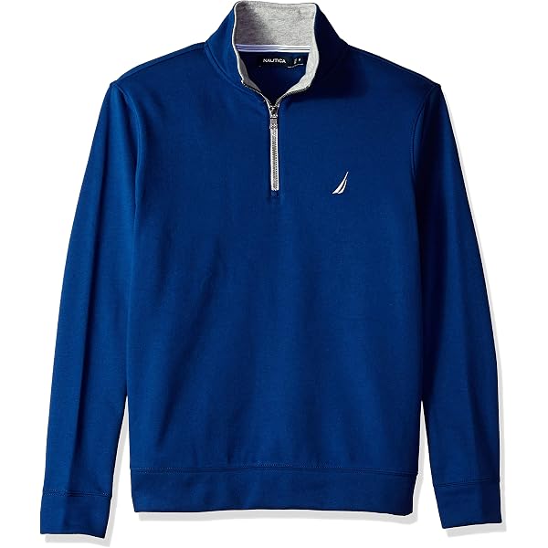 Nautica Men's Quarter-Zip Knit Sweater - Classic Fit, Cotton, Ribbed Trim