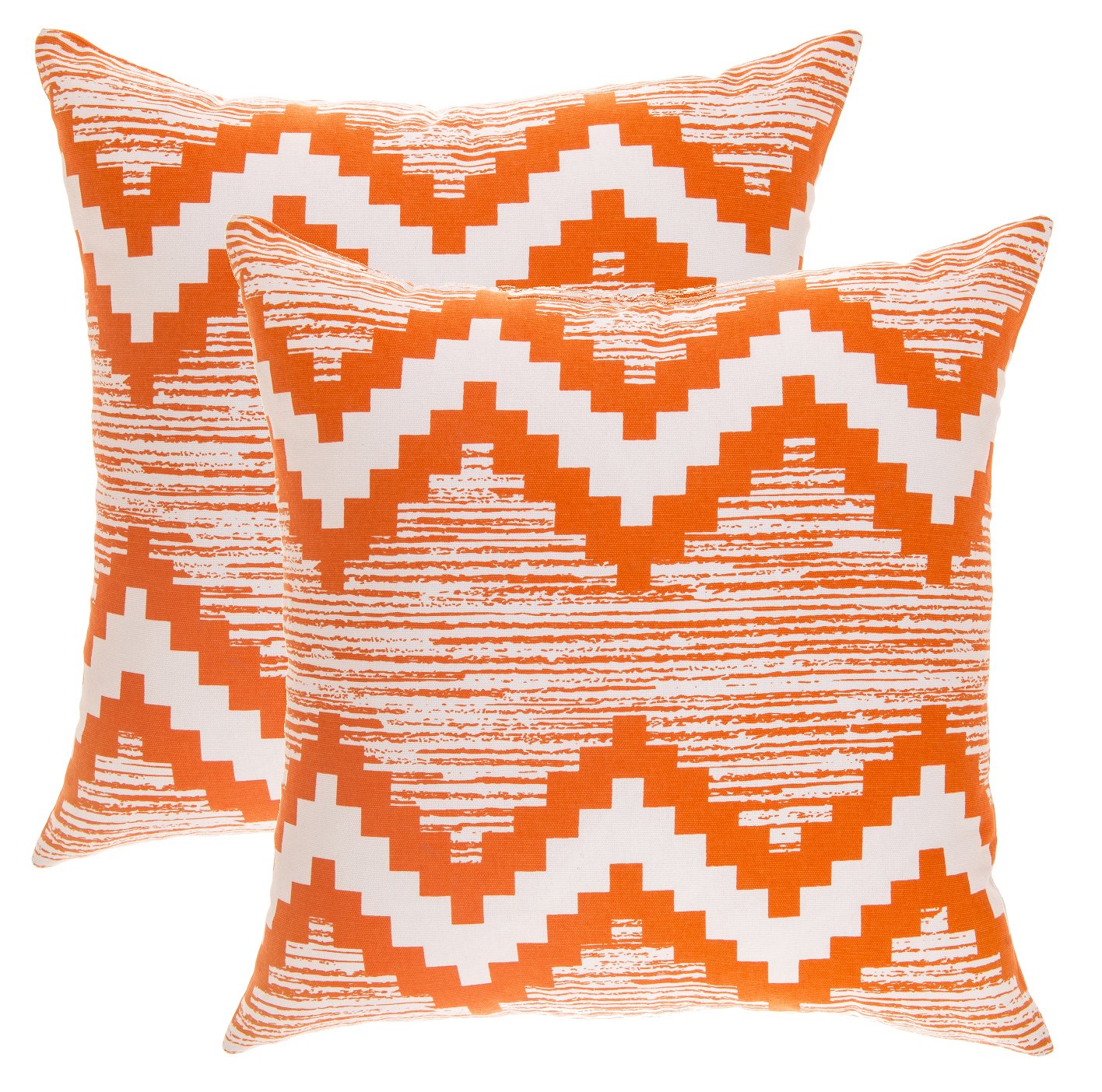 TreeWool, (2 Pack Cushion Covers Ikat Chevron Accent in Cotton Canvas