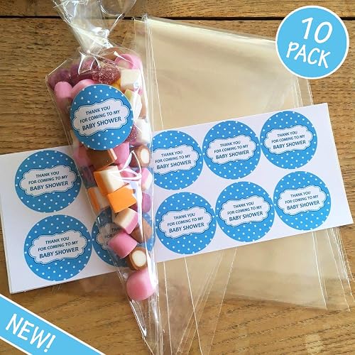 Baby Shower Sweet Bags Stickers Party Game Prize Favour Blue