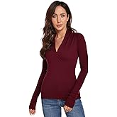 AmélieBoutik Women Deep V Neck Empire Waist Long Sleeve Knit WrapTop Sweater