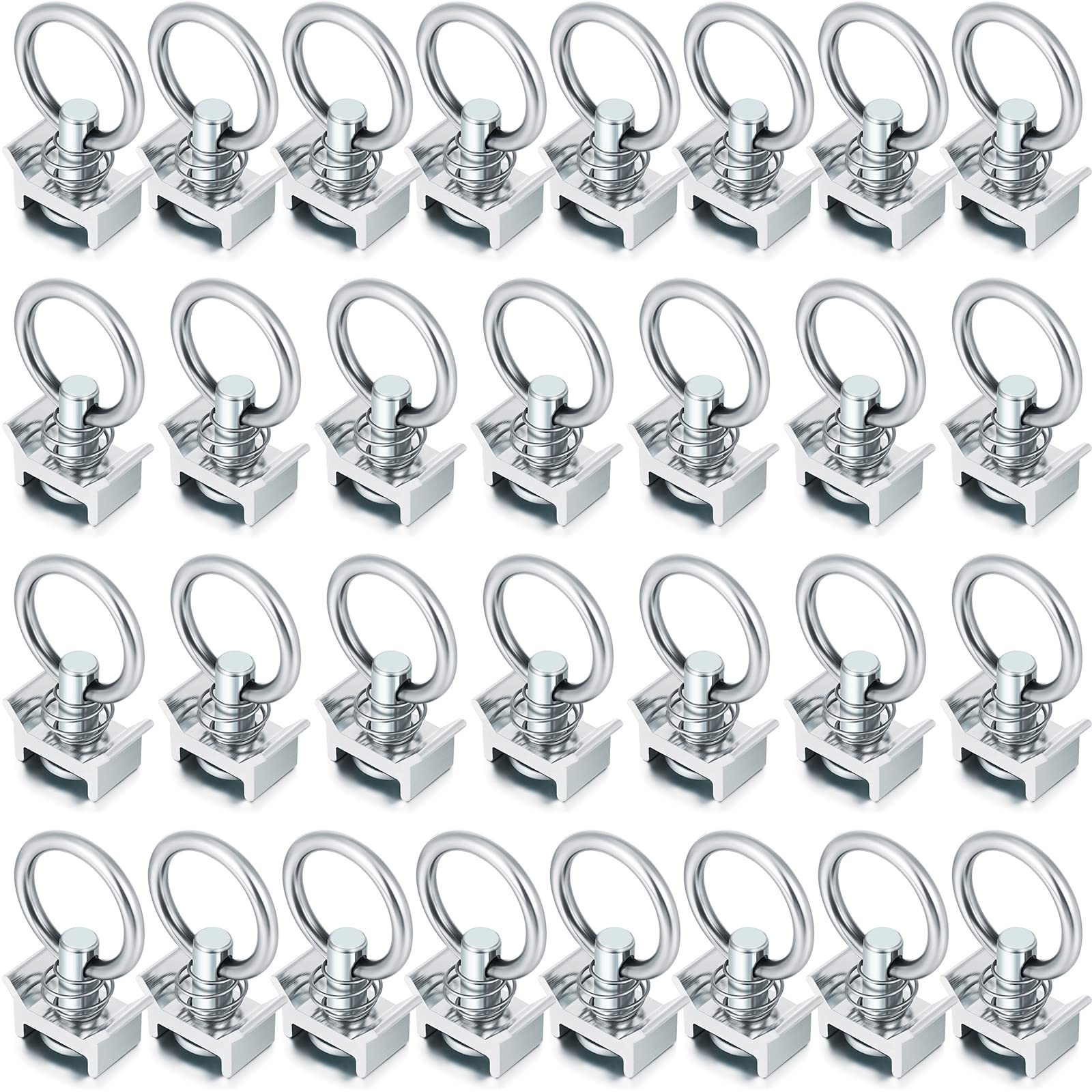 Photo 1 of Hotop 10 Pcs Single Stud Fitting L Track 4,000LB Capacity with Stainless Steel Round Ring Aluminum Keeper Cargo Control for Airline Track Logistic Installation