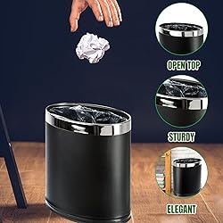 Brelso 'Invisi-Overlap' Metal Trash Can, Open Top