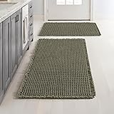 MIULEE Set of 2 Waffle Bathroom Rugs, Super