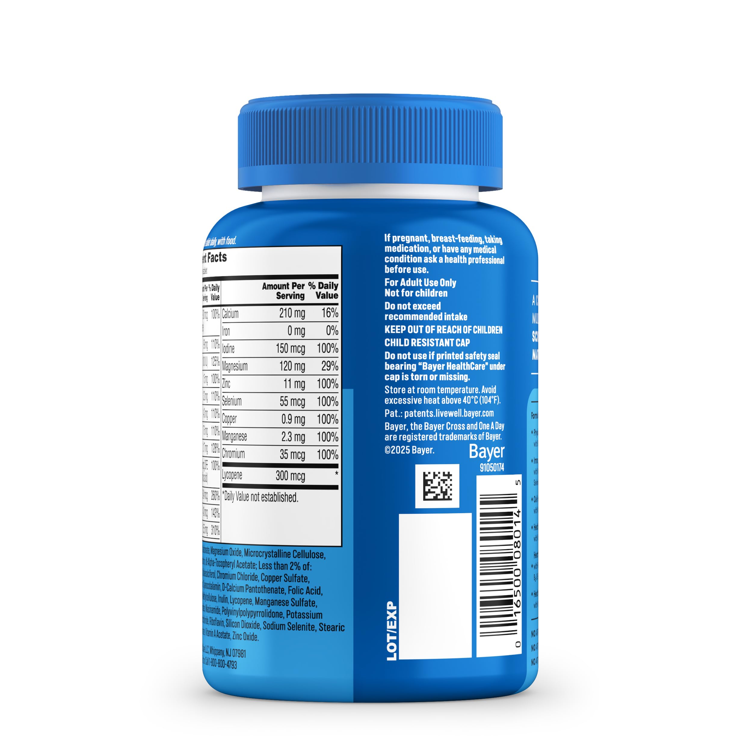 One A Day Multivitamin for Men - Daily Mens Multivitamins with Vitamin D, Zinc, Folic Acid, and B Vitamins, Physical Energy Support, 200 Count