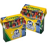 Crayola Washable Crayons for Kids 64ct, School Supplies, Amazon Exclusive | Classroom Must Haves, Teacher School Supplies Essentials, Bulk Crayons for Toddlers