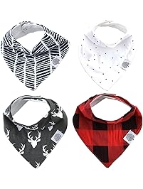 Parker Baby Bandana Drool Bibs &ndash; 4 Pack Baby Bibs for Boys, Girls, Unisex -"Lumberjack Set"