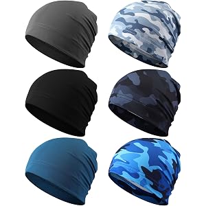 Unittype 6 Pcs Cooling Skull Cap Mesh Helmet | Breathable Quick Dry Beanie Men Women, Lightweight Sweat Wicking Motorcycle Cy