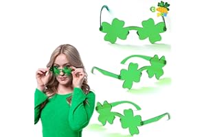 JOYIN 3 Pairs St. Patricks Day Shamrock Sunglasses, Shamrock Glasses Green Clover Glasses Eyeglasses for St Patricks Day Party Favors, St Patrick Accessories