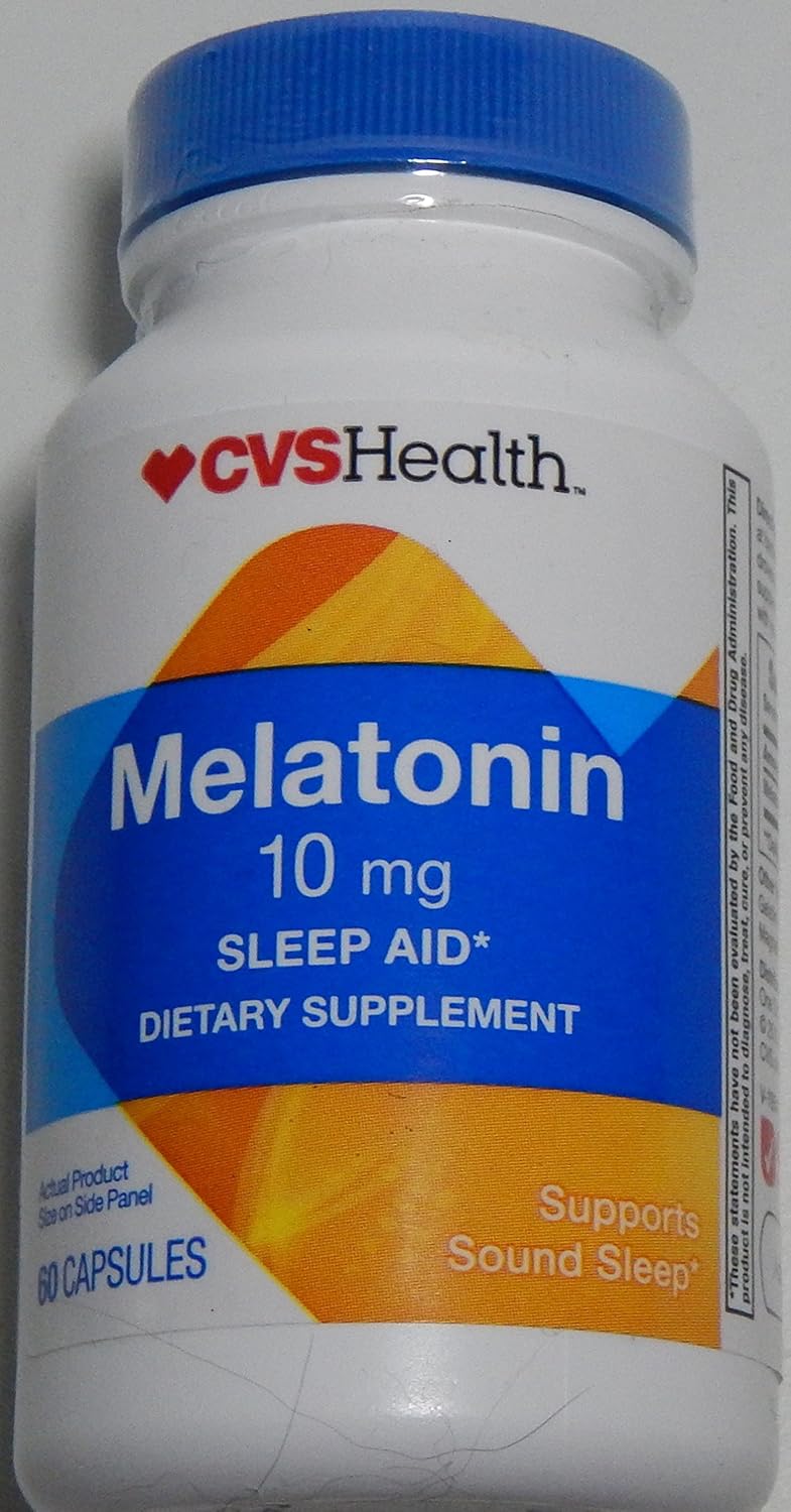 Amazon.com: CVS Health 10mg Melatonin Sleep Aid, 1 Bottle of 60 Capsules: Health & Personal Care