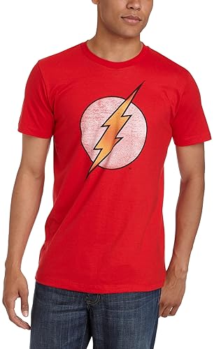 Bioworld Men's Flash Logo T-Shirt,Red,Large