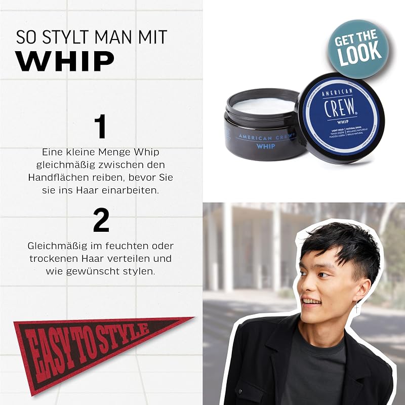 – Whip, 85 g, eine luftig-leichte Stylingcreme, Haarprodukt mit leichtem und formbaren Halt, Stylingprodukt für trendige Styles & Finish mit natürlichem Glanz