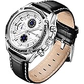 TICKEEN Mens Watches for Men Analog Quartz Watches with Waterproof Chronograph Calendar Leather Strap Stainless Steel Watch,Classic Stylish Fashion Sport Casual Business Wristwatch