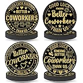 60Pcs Black and Gold Retirement Paper Plates Happy Retirement Party Decorations Good Luck Finding Better Coworkers Than Us Party Dessert Plates Decorations for Men and Women Farewell Parties Supplies