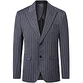 Cloudstyle Men's Pinstripe Blazer Formal Suit Jacket Peak Lapel Regular Fit Sport Coat