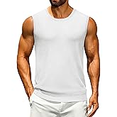 Cotrasen Mens Casual Tank Tops Ribbed Knit Sleeveless Shirt Lightweight Tee Summer Muscle T-Shirts