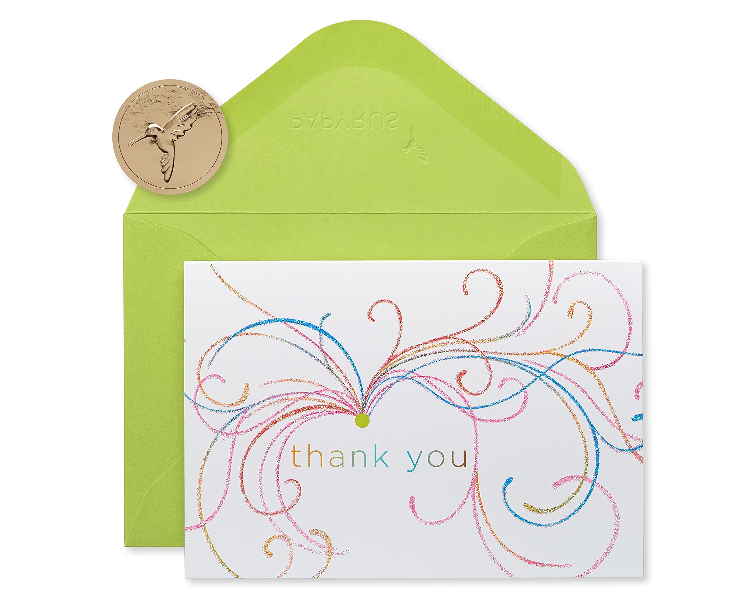 Papyrus Thank You Cards with Envelopes, Swirl Glitter (14-Count) — image 1