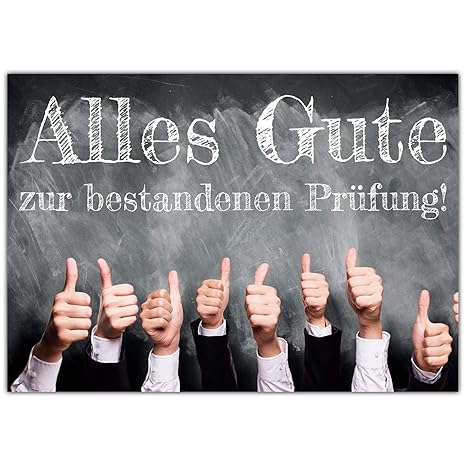 A4 XXL Prüfung bestanden Karte DAUMEN HOCH mit Umschlag - Premium Glückwunschkarte zur bestandenen Prüfung & Abschluss Klappk