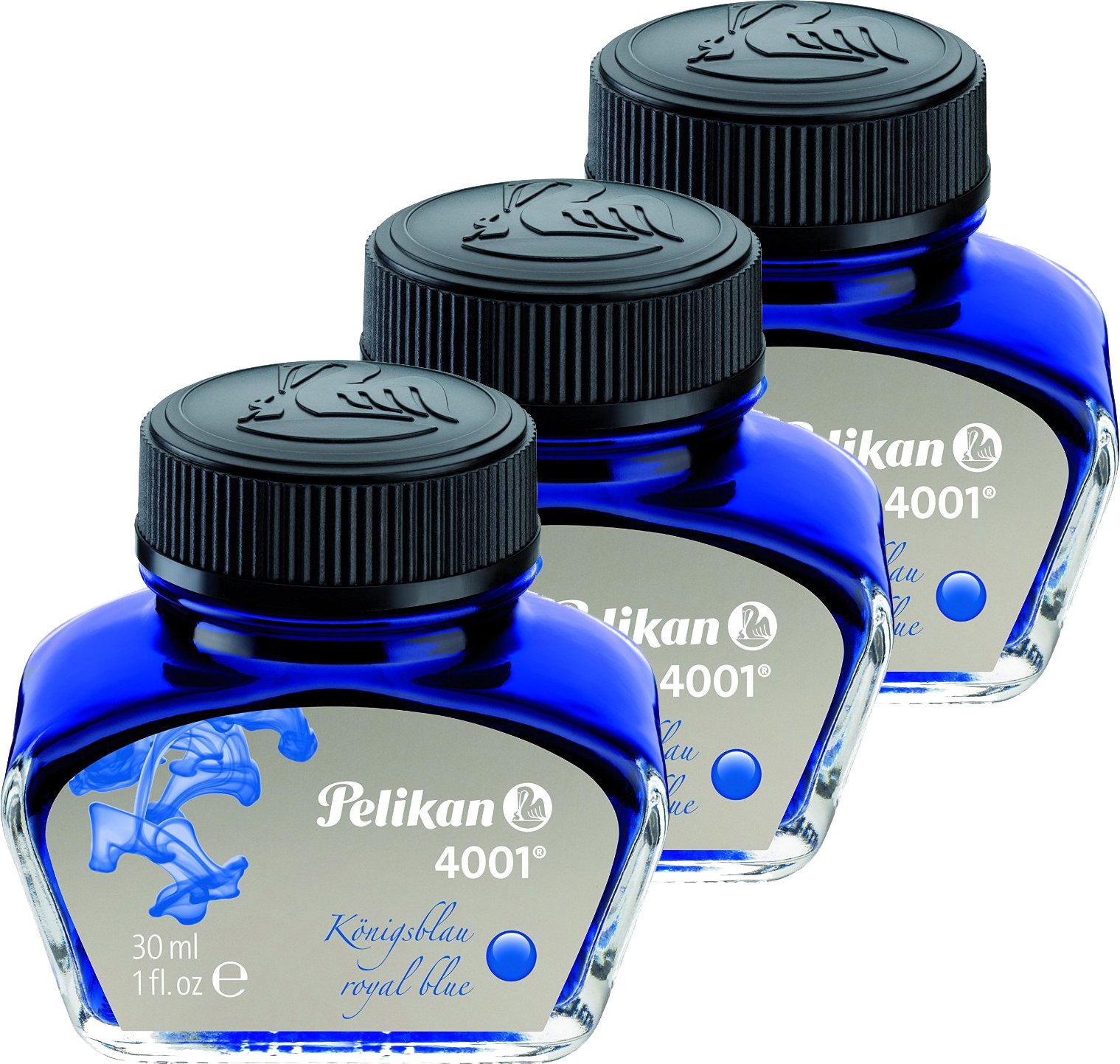 Pelikan 4001 Ink Bottle 30 ml Pack of 1 Pack of 3 Royal Blue